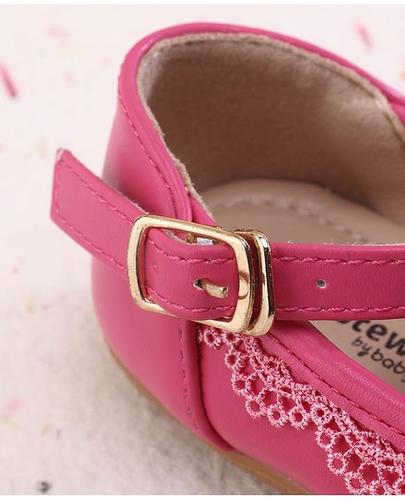 Cute Walk by Babyhug Buckle Closure Ballerinas With Pearl Detailing - Pink
