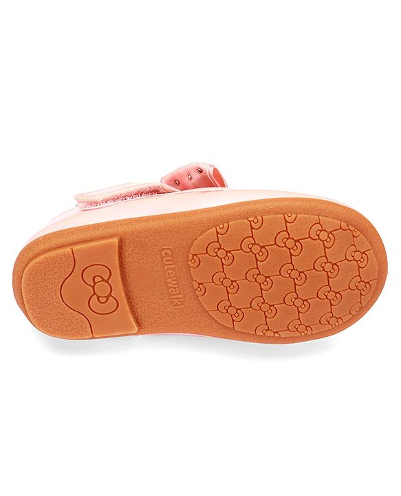 Cute Walk by Babyhug Velcro Closure Ballerina With Bow Applique - Pink