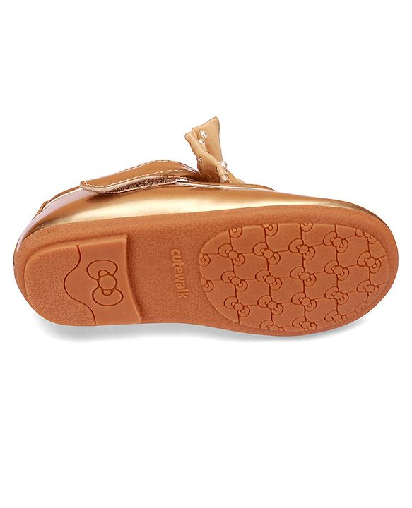 Cute Walk by Babyhug Velcro Closure Ballerina With Bow Applique - Pink