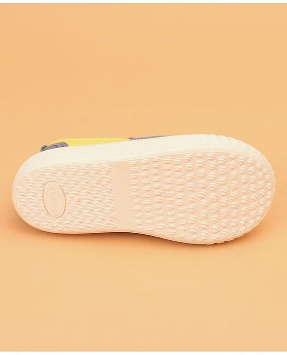 Cute Walk by Babyhug Slip On Casual Shoes with Dino Print - Light Blue & Yellow