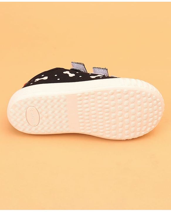 Cute Walk by Babyhug Velcro Closure Puppy Printed Casual Shoes - Black