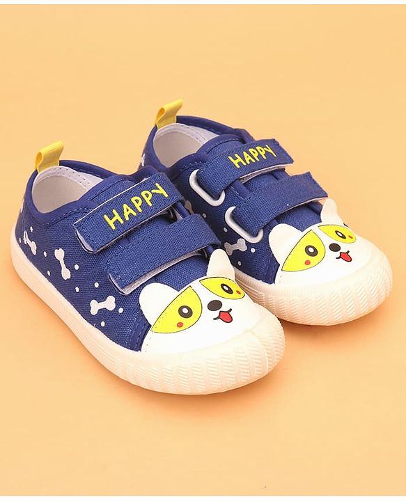 Cute Walk by Babyhug Velcro Closure Puppy Printed Casual Shoes - Black