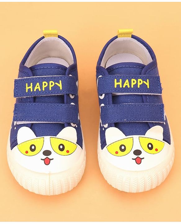 Cute Walk by Babyhug Velcro Closure Puppy Printed Casual Shoes - Black