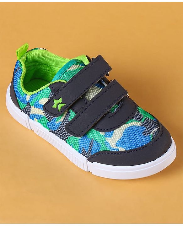 Cute Walk by Babyhug Casual Shoes With Velcro Closure & Camouflage Design - Navy Blue