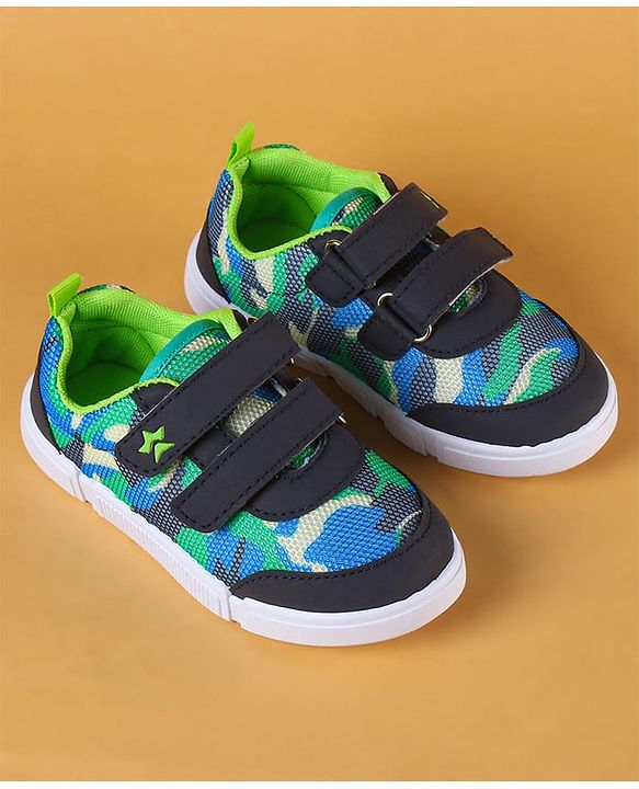 Cute Walk by Babyhug Casual Shoes With Velcro Closure & Camouflage Design - Navy Blue