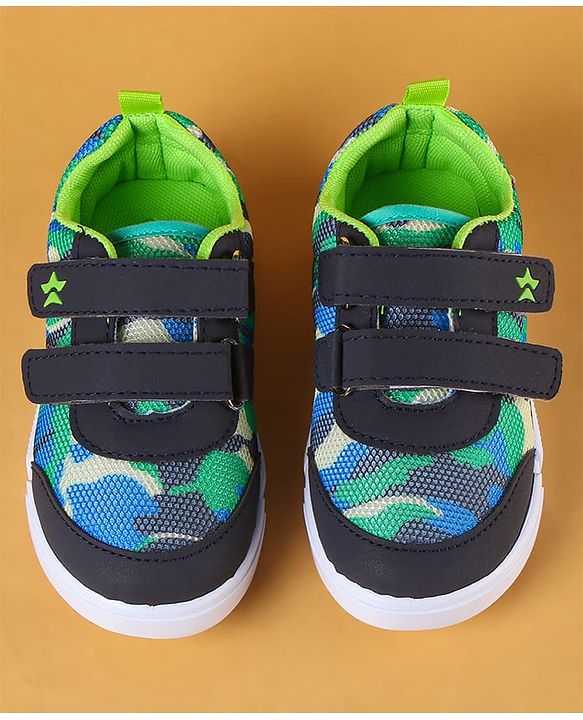 Cute Walk by Babyhug Casual Shoes With Velcro Closure & Camouflage Design - Navy Blue