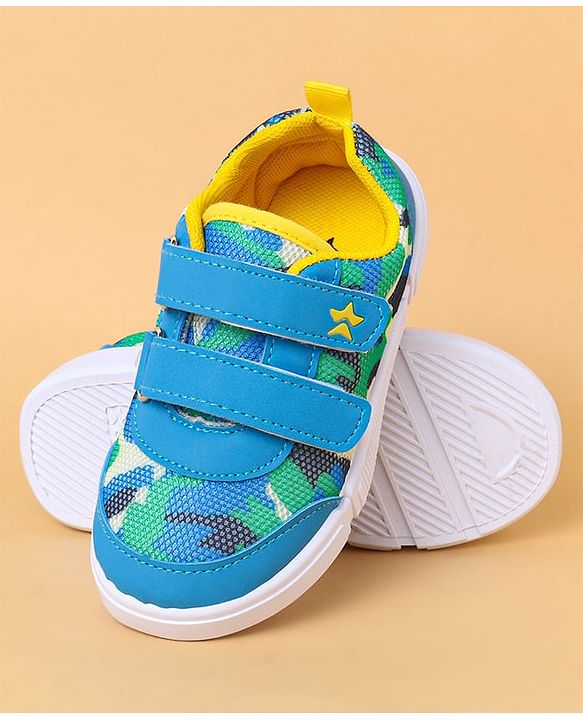 Cute Walk by Babyhug Casual Shoes With Velcro Closure & Camouflage Design - Navy Blue