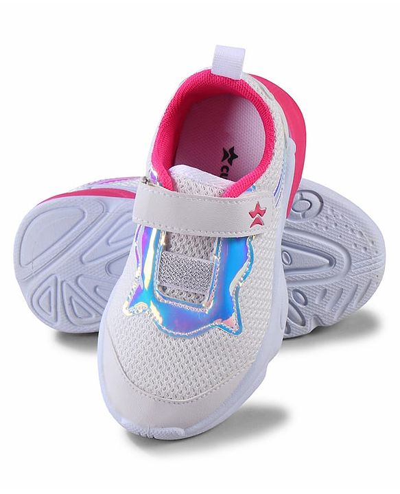 Cute Walk by Babyhug Velcro Closure Sneakers - White