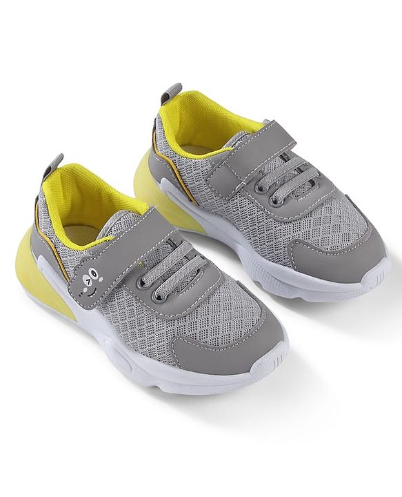 Cute Walk by Babyhug Velcro Closure Sneakers - Grey