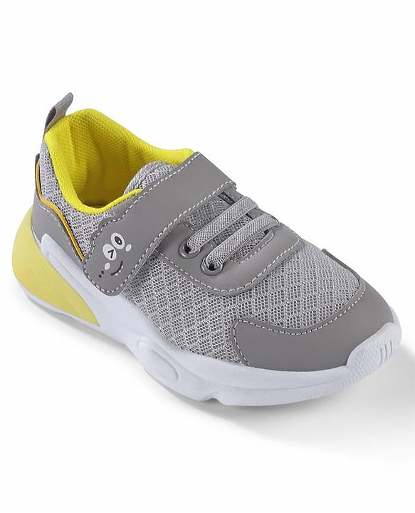 Cute Walk by Babyhug Velcro Closure Sneakers - Grey