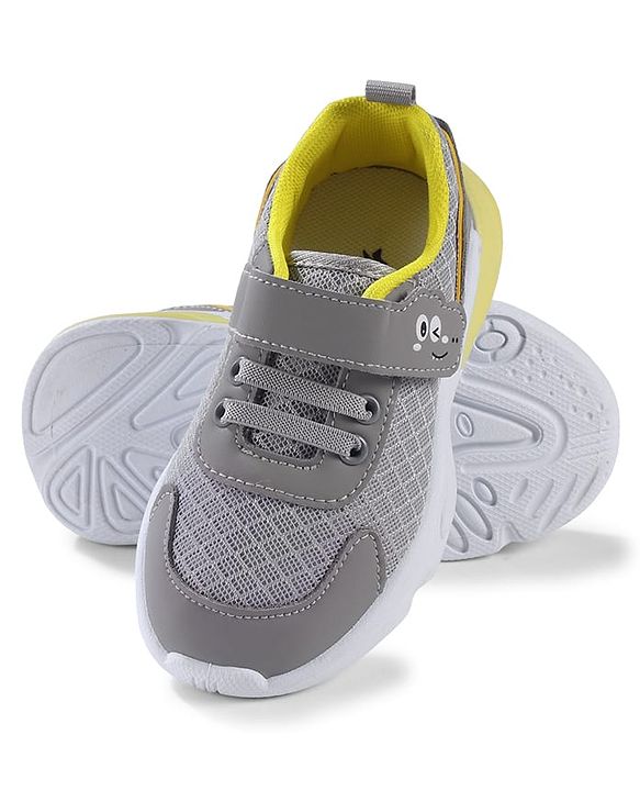 Cute Walk by Babyhug Velcro Closure Sneakers - Grey