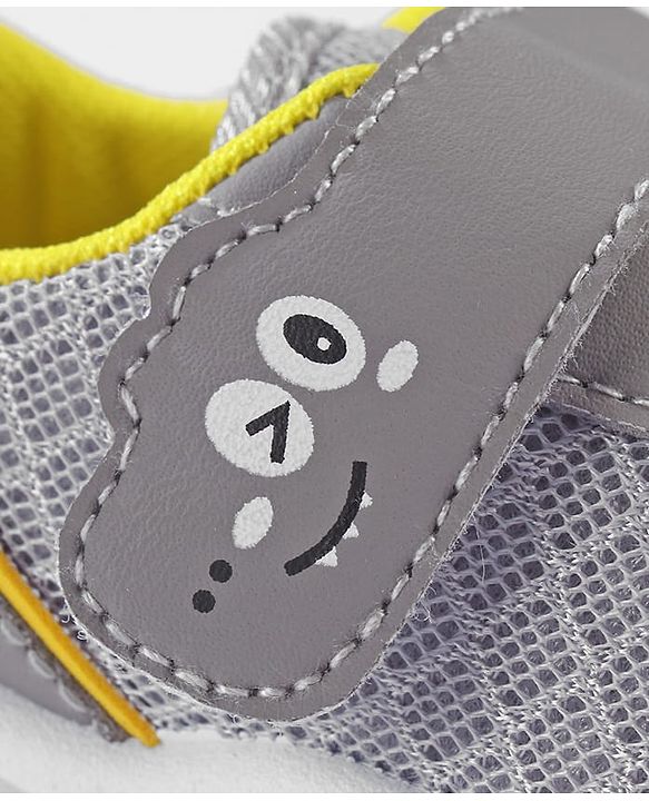 Cute Walk by Babyhug Velcro Closure Sneakers - Grey