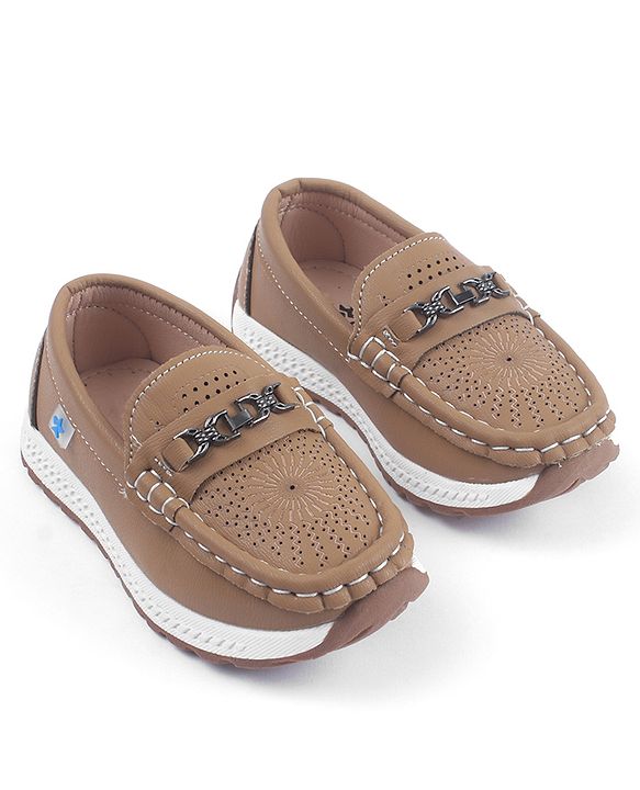 Cute Walk by Babyhug Slip On Solid Coloured Loafers - Tan