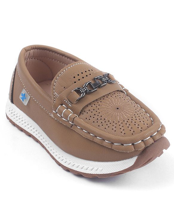 Cute Walk by Babyhug Slip On Solid Coloured Loafers - Tan