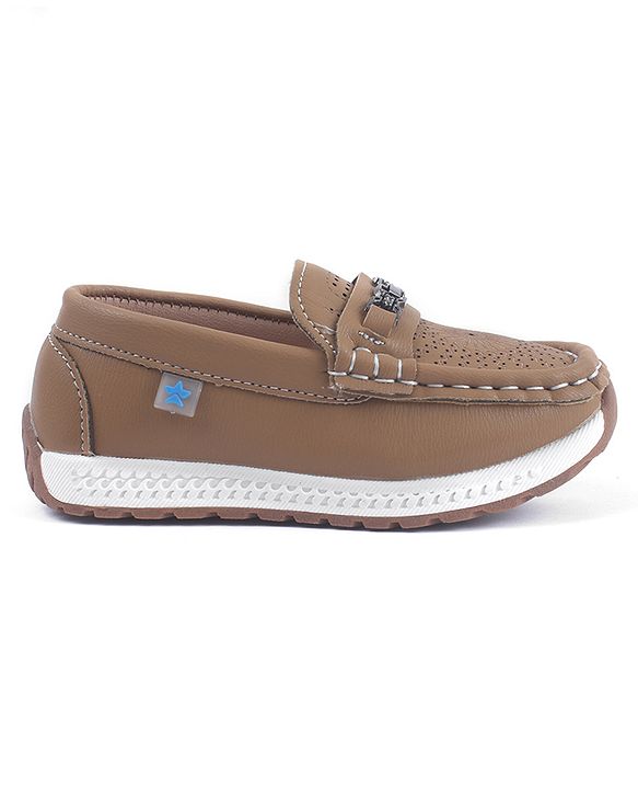Cute Walk by Babyhug Slip On Solid Coloured Loafers - Tan