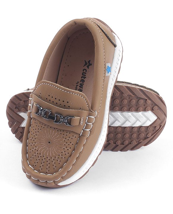 Cute Walk by Babyhug Slip On Solid Coloured Loafers - Tan