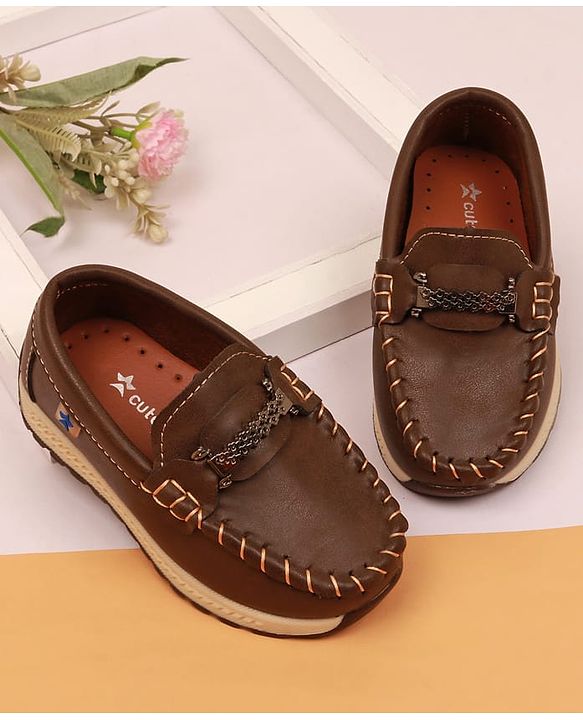 Cute Walk By Babyhug Slip On Loafers With Stitch Detailing - Navy Blue