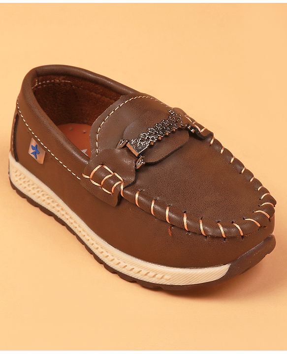 Cute Walk By Babyhug Slip On Loafers With Stitch Detailing - Navy Blue