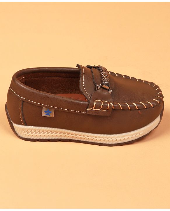 Cute Walk By Babyhug Slip On Loafers With Stitch Detailing - Navy Blue