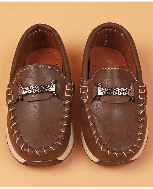 Cute Walk By Babyhug Slip On Loafers With Stitch Detailing - Navy Blue