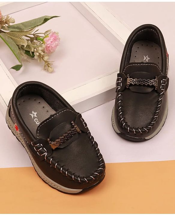Cute Walk By Babyhug Slip On Loafers With Stitch Detailing - Navy Blue