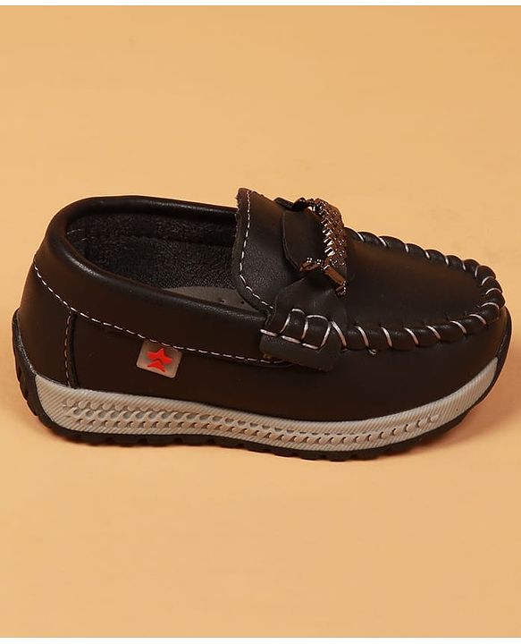 Cute Walk By Babyhug Slip On Loafers With Stitch Detailing - Navy Blue