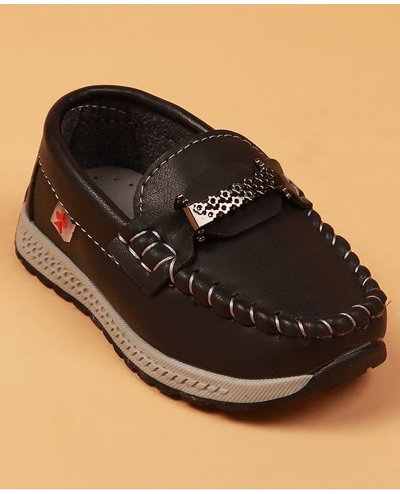 Cute Walk By Babyhug Slip On Loafers With Stitch Detailing - Navy Blue