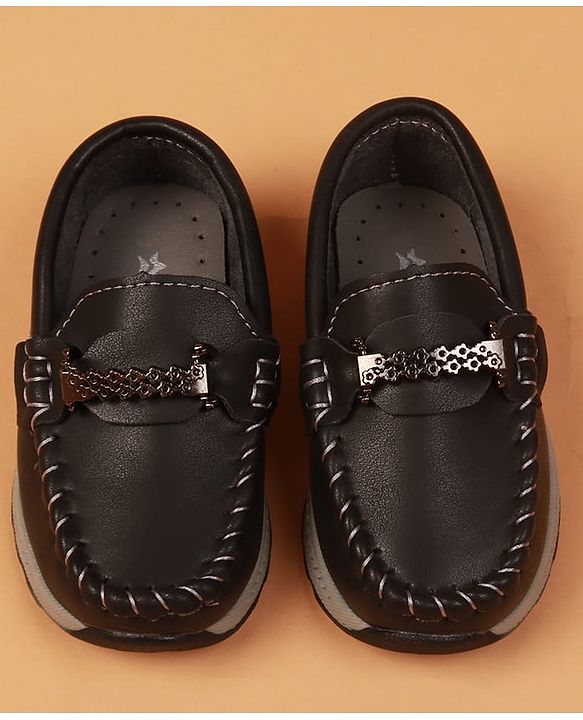 Cute Walk By Babyhug Slip On Loafers With Stitch Detailing - Navy Blue