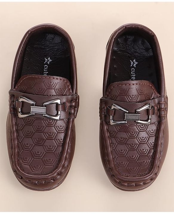 Cute Walk by Babyhug Loafer With Textured Design - Brown