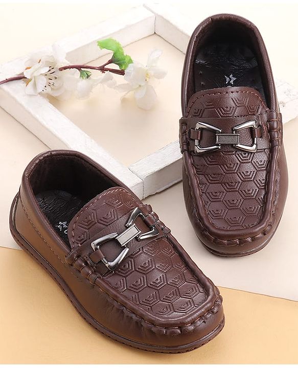 Cute Walk by Babyhug Loafer With Textured Design - Brown