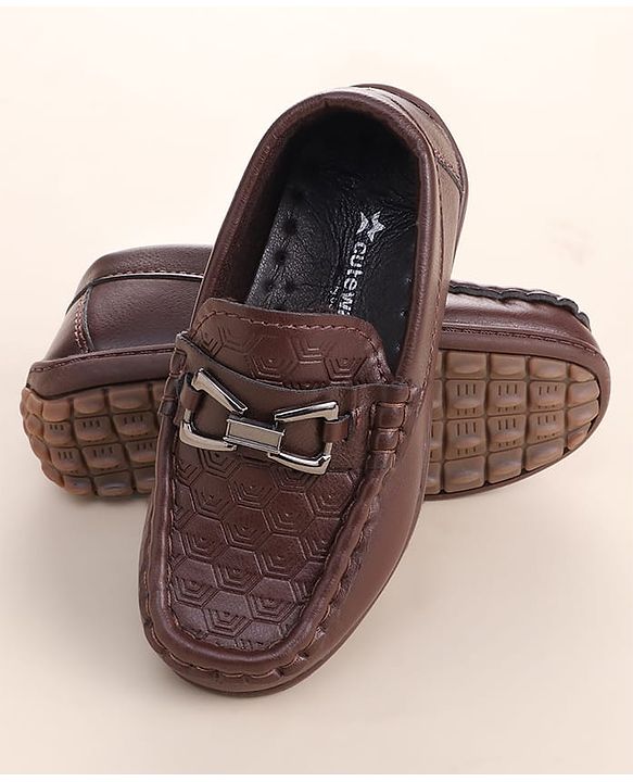 Cute Walk by Babyhug Loafer With Textured Design - Brown