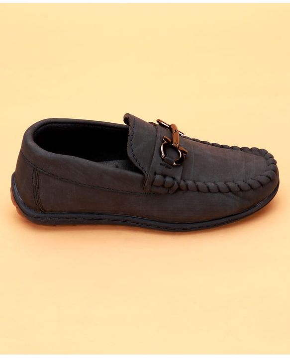Cute Walk by Babyhug Slip On Solid Coloured Loafers With Applique - Navy Blue