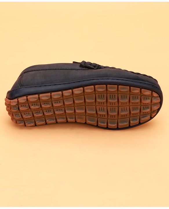 Cute Walk by Babyhug Slip On Solid Coloured Loafers With Applique - Navy Blue