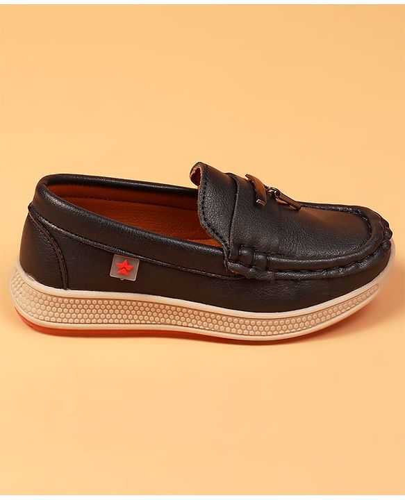 Cute Walk by Babyhug Slip On Solid Coloured Loafers With Applique - Navy Blue