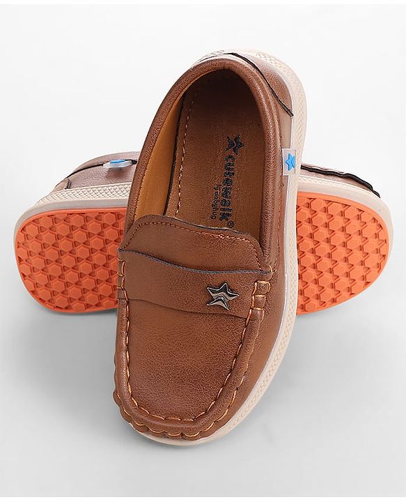 Cute Walk by Babyhug Slip On Solid Coloured Loafers - Brown