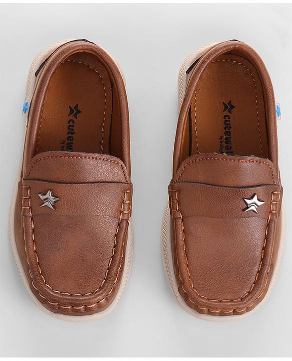 Cute Walk by Babyhug Slip On Solid Coloured Loafers - Brown