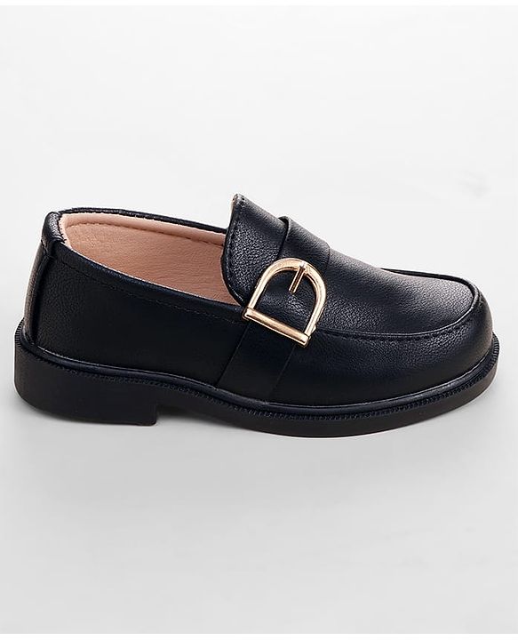 Cute Walk by Babyhug Slip On Solid Coloured Loafers - Black