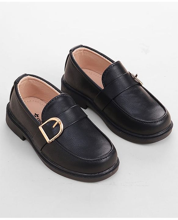 Cute Walk by Babyhug Slip On Solid Coloured Loafers - Black