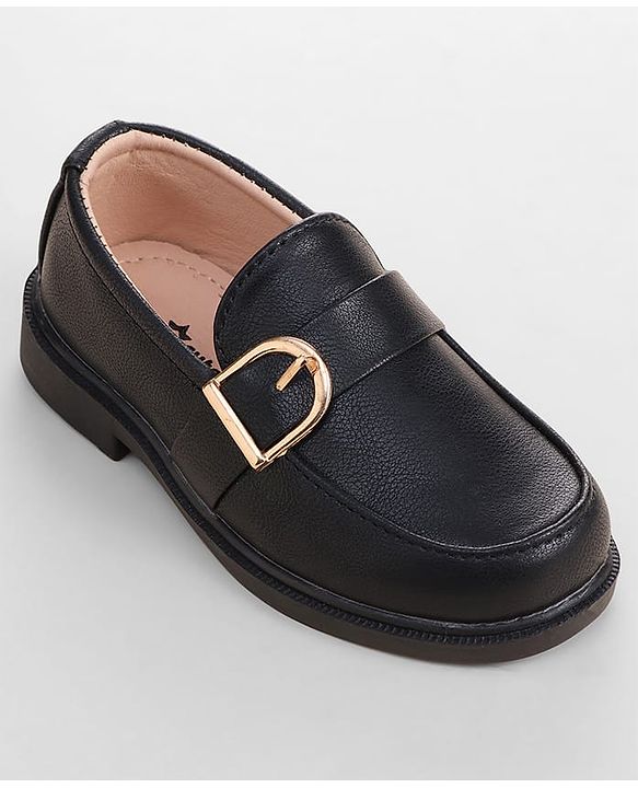Cute Walk by Babyhug Slip On Solid Coloured Loafers - Black