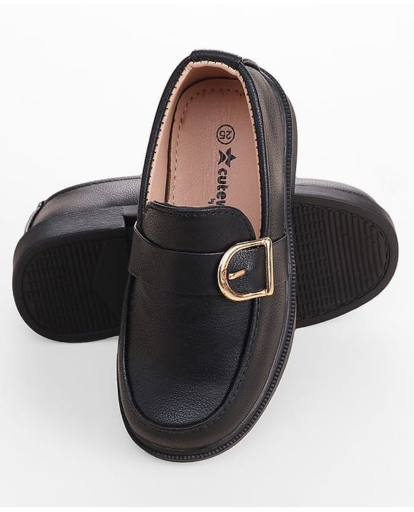 Cute Walk by Babyhug Slip On Solid Coloured Loafers - Black