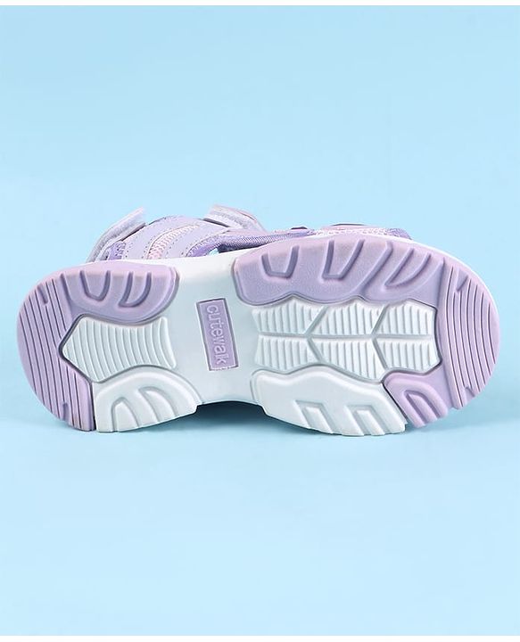 Cute Walk by Babyhug Velcro Closure Sandals With Arrow Applique - Purple