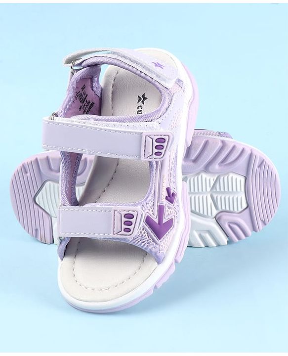 Cute Walk by Babyhug Velcro Closure Sandals With Arrow Applique - Purple