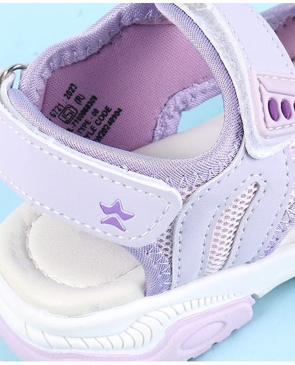 Cute Walk by Babyhug Velcro Closure Sandals With Arrow Applique - Purple