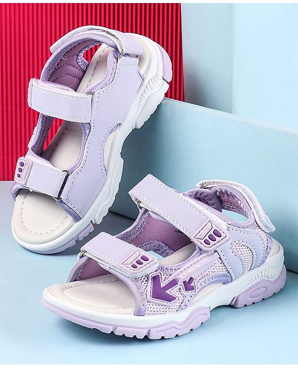 Cute Walk by Babyhug Velcro Closure Sandals With Arrow Applique - Purple