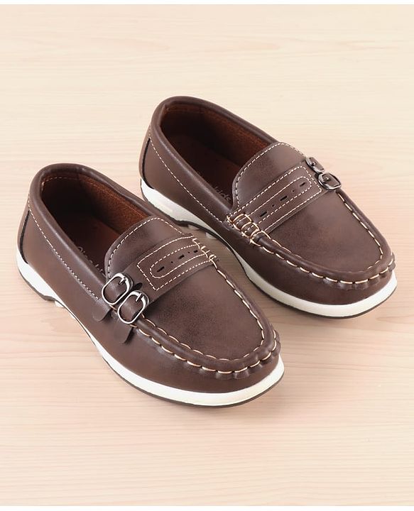 Pine Kids Slip On Formal Loafer Shoes - Brown