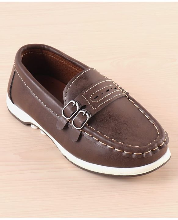 Pine Kids Slip On Formal Loafer Shoes - Brown