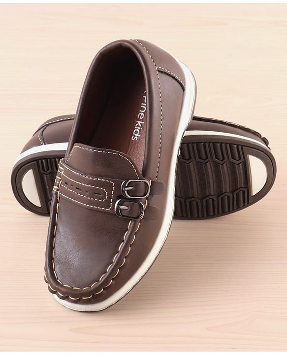 Pine Kids Slip On Formal Loafer Shoes - Brown