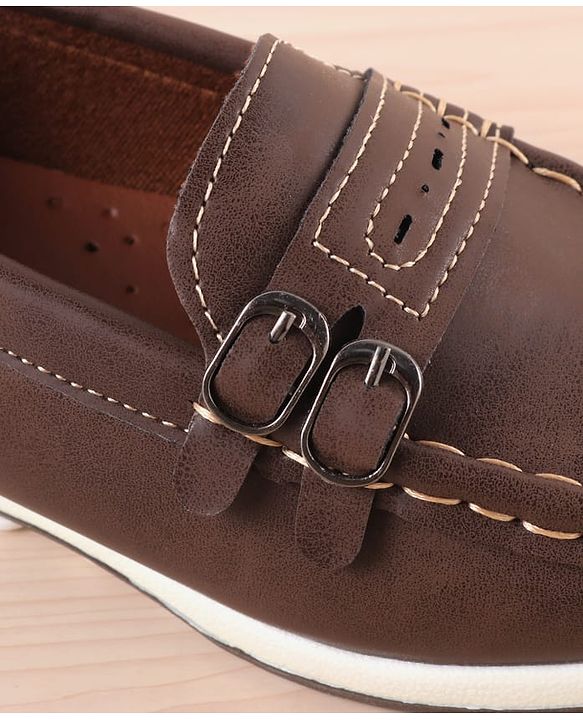 Pine Kids Slip On Formal Loafer Shoes - Brown
