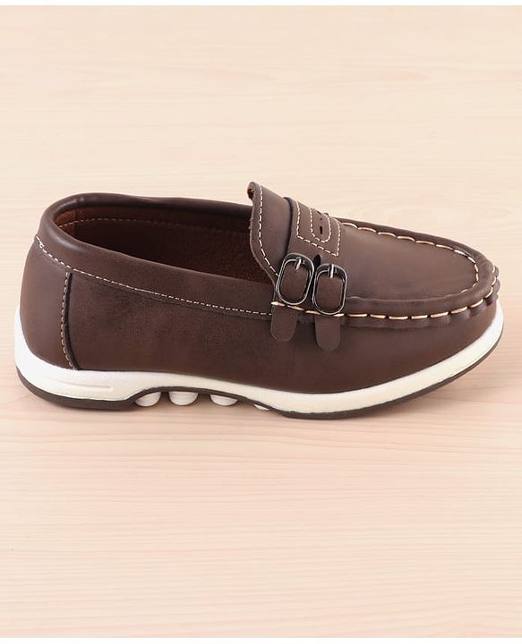 Pine Kids Slip On Formal Loafer Shoes - Brown