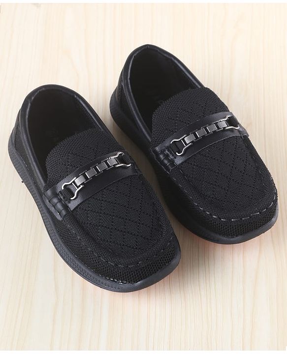 Pine Kids Slip On Loafers With Applique - Black